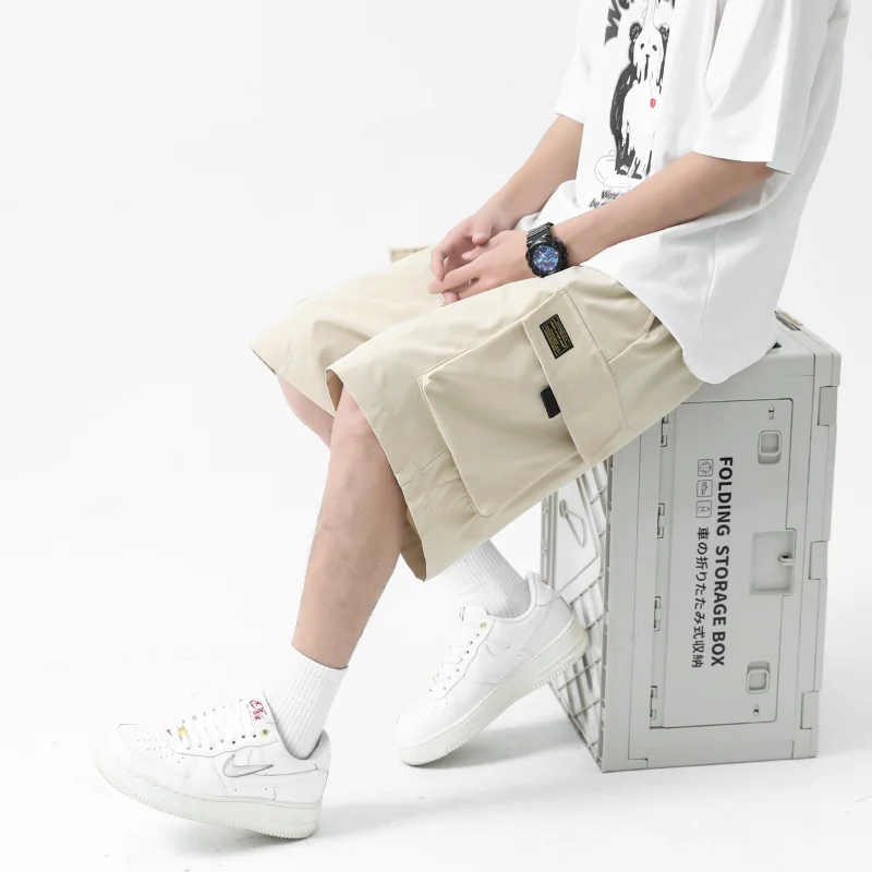 

Летние мужские Спецодежда, шорты, пятиконечные повседневные брюки, мужские свободные прямые защитные брюки, быстросохнущие пляжные брюки, японские спортивные штаны для мужчин