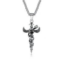 darhsen fashion punk ewelry male men wing sword pendants necklace chain stainless steel silver gold color