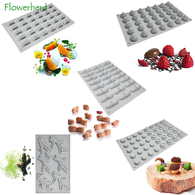 

Chocolate Fondant Mold Chestnut Raspberry Cake Decorating Baking Tools Accessories DIY Peanut Mushroom Fruit Silicone Resin Mold
