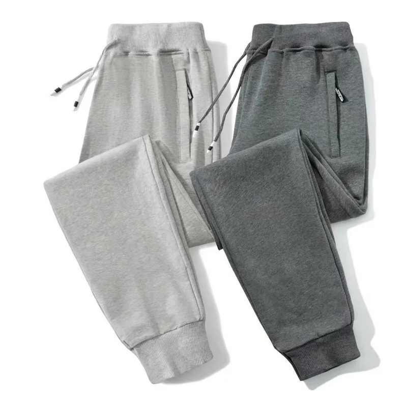 

Winter Pants Men Fur Lined Joggers Thick Sweatpants Drawstring Trousers Men Fleece Running Pants Warm Velvet Ankle-Tied Pants