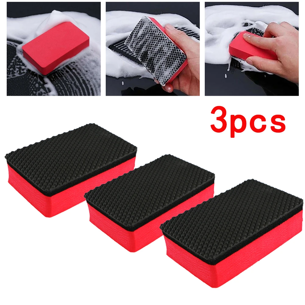 

3pcs Car Clay Bar Wax Polish Pad Cleaning Eraser Bar Sponge Block Wash Cleaner 9*6*2.5cm Buffers Polishing Power Tool Accessorie