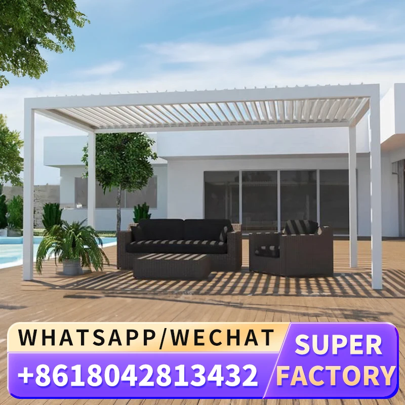 Уличная моторизованная беседка Shinilions размером 10x12 Современная