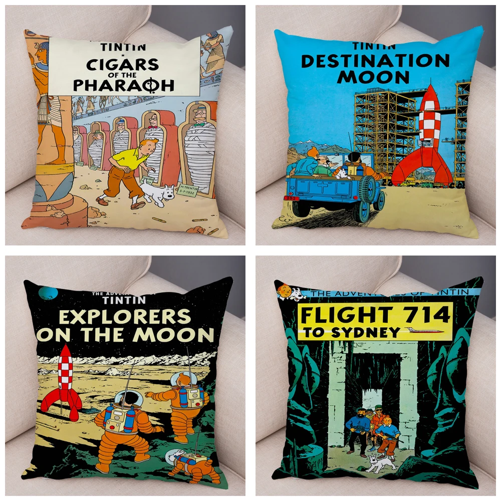 Классический винтажный Чехол для подушки с рисунком в виде книжки из аниме