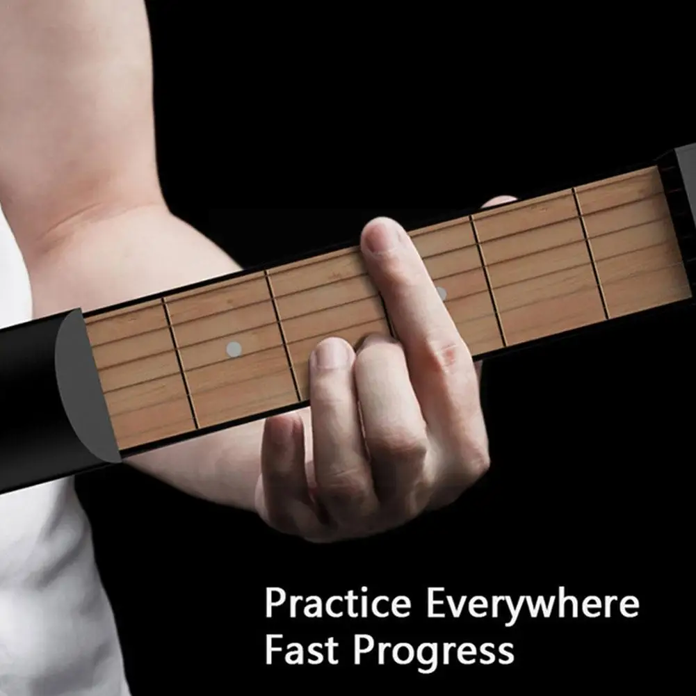 6-String Pocket Guitar Chord Trainer Guitar Practice Tool Gadget 6 Frets Guitar Finger Trainer for Electric Guitar Accessor H4R5