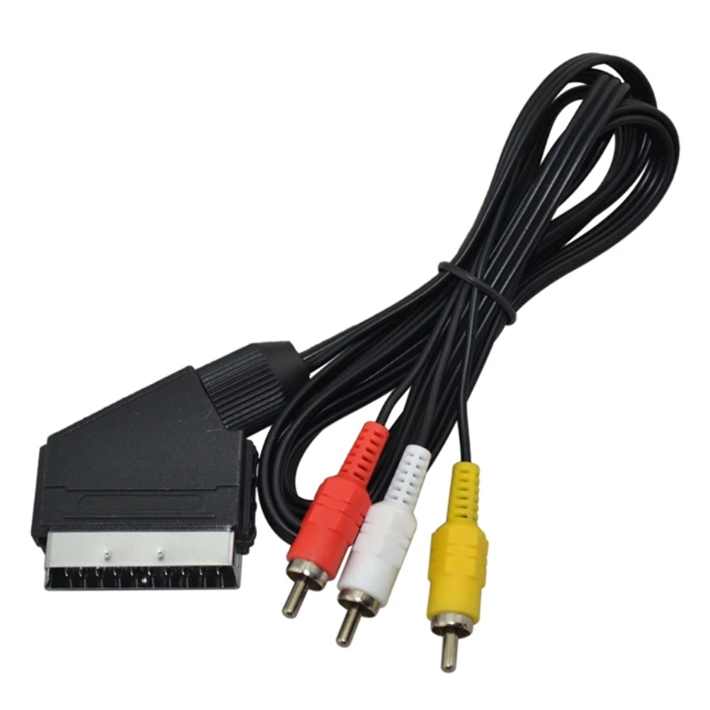 P82F 1 Piece High Quality 1.8m/6Feet RGB Scart To 3 RCA Video Cable For NES For FC