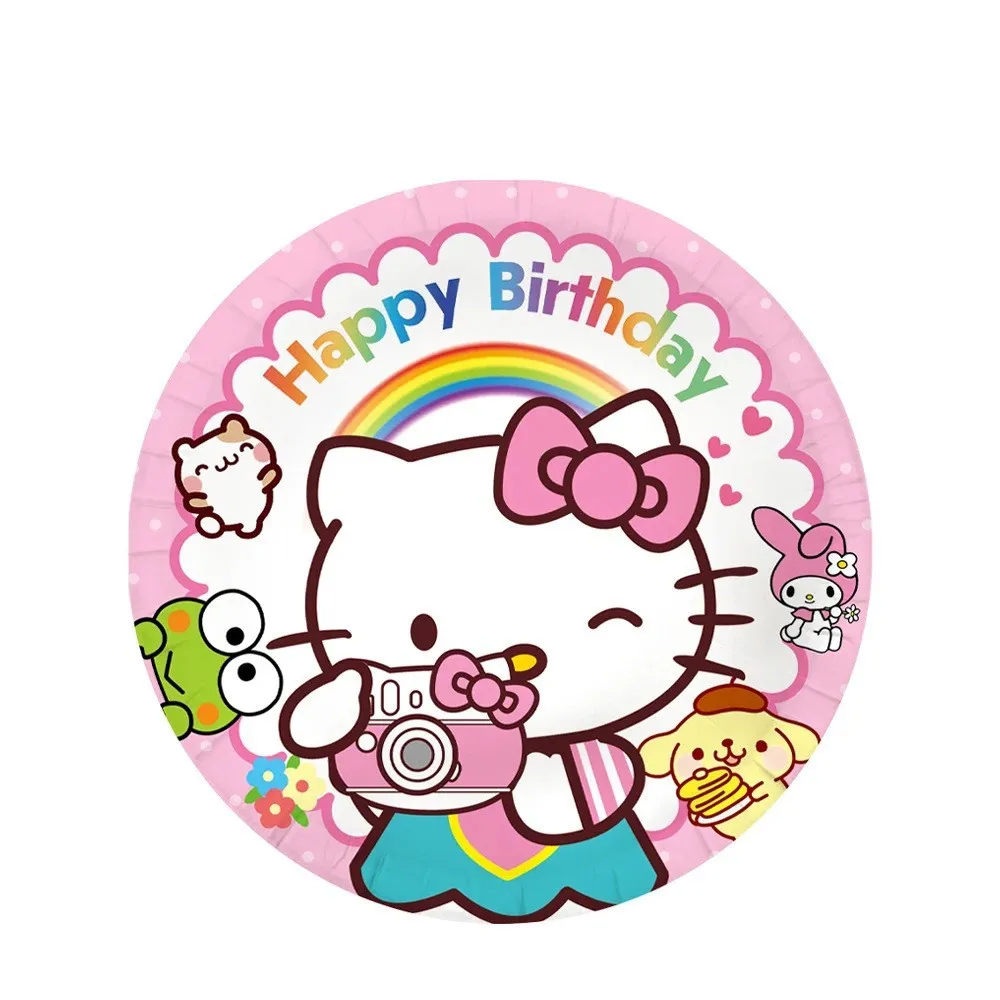 Новинка товары для дня рождения KT Cat Girl одноразовые столовые приборы