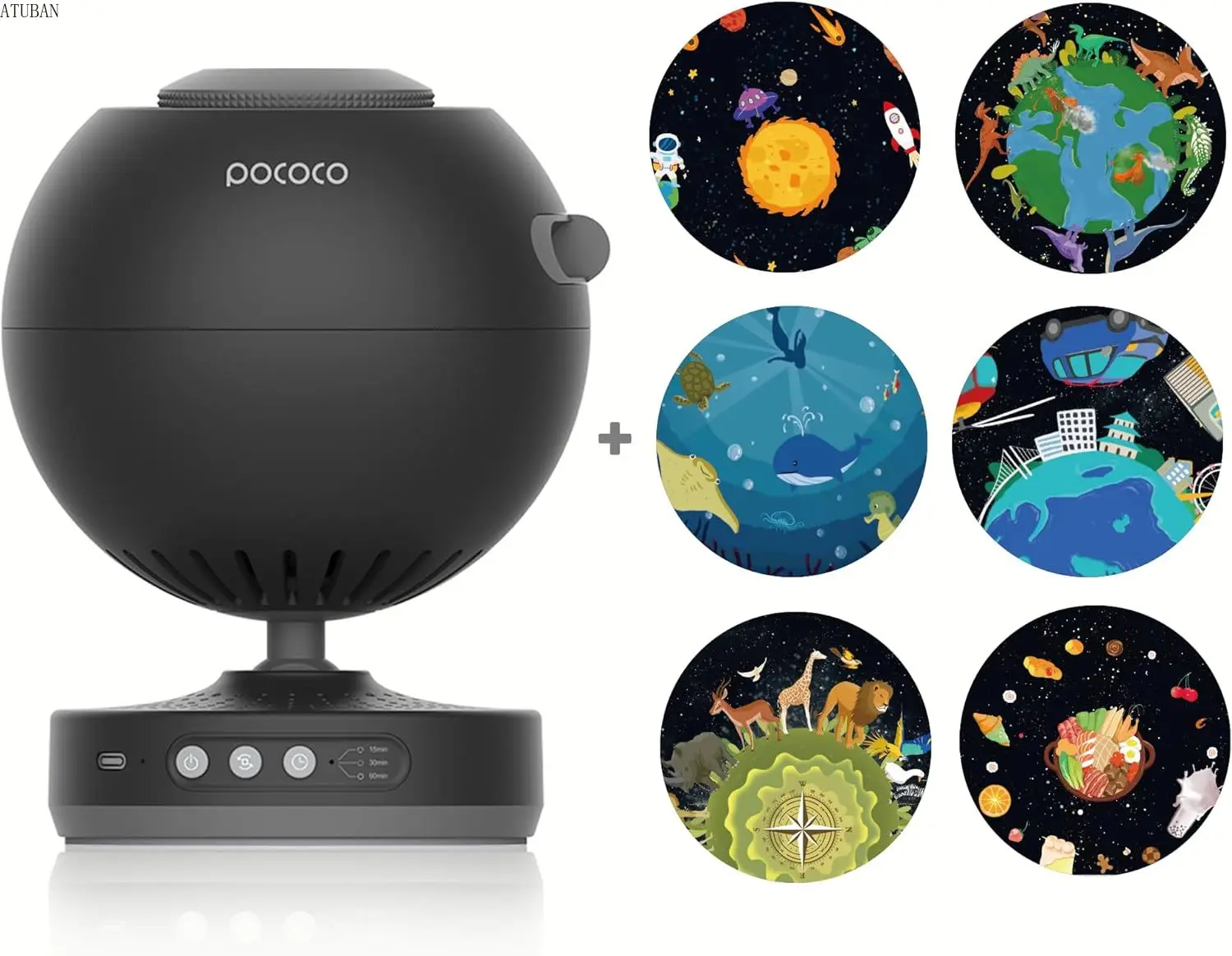 Проектор POCOCO Galaxy Star для спальни со сменными дисками из оптической пленки Детские