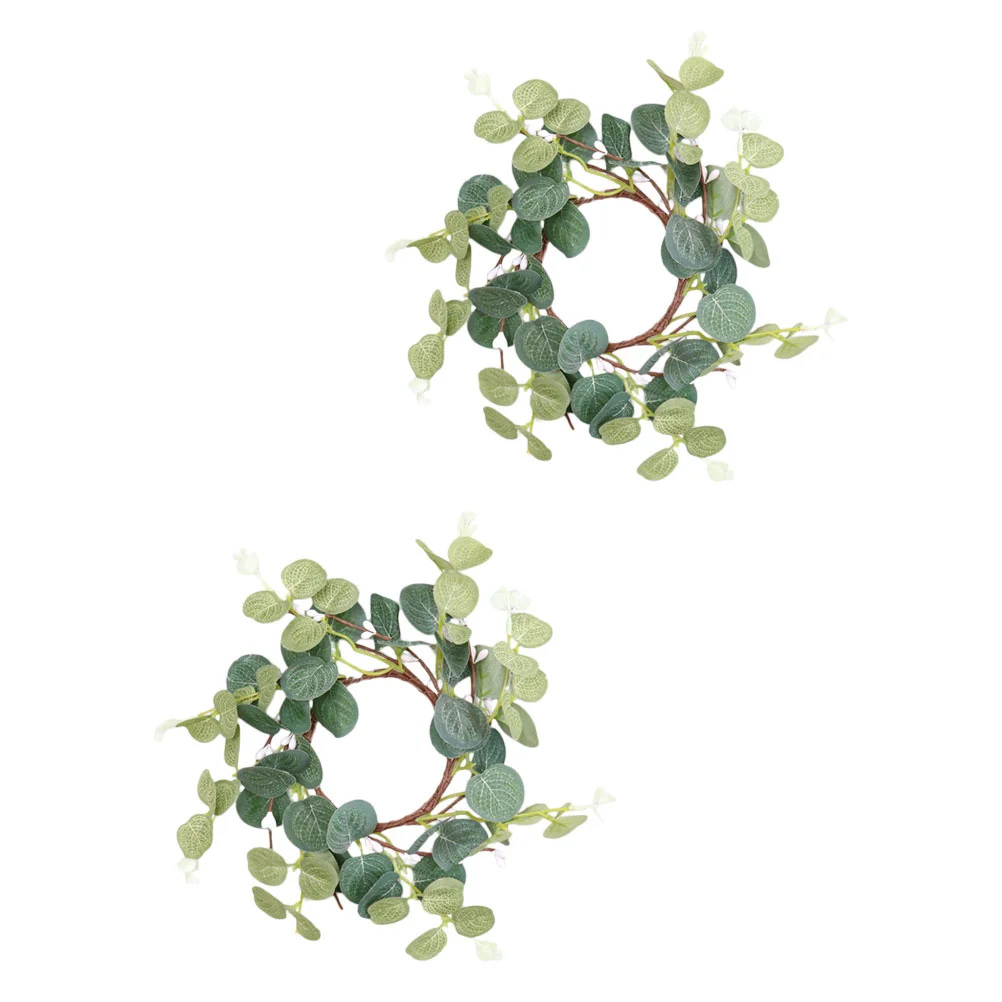 2Pcs Wreath Small Spring Wreath Wreath Miniatureeucalyptus Wreaths Holder Wreaths