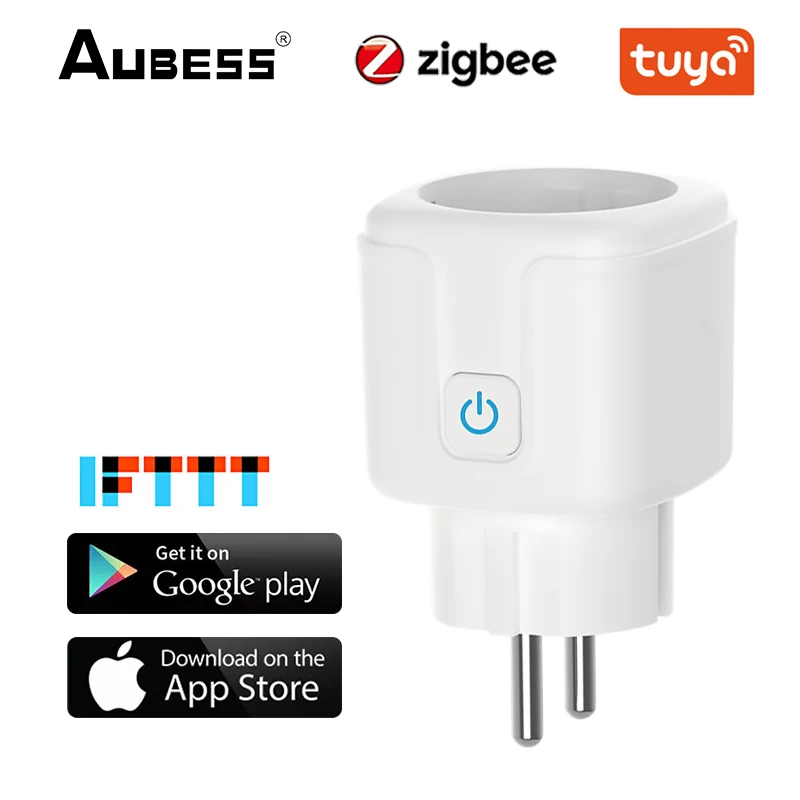 

Aubess Zigbee Smart Plug 16A EU Smart Socket With Power Monitoring Timing Function Voice Control Via Alexa Google Home Yandex