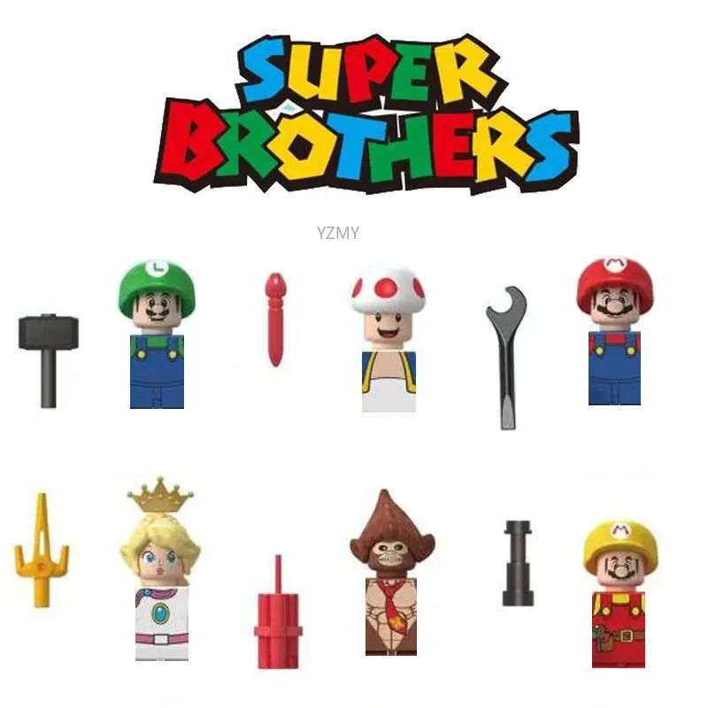 

Super Mario Building Block Dolls Assembled Plastic Model Educational Toy Mario Bro Mini Action Figure Model Birthday Toy Gifts