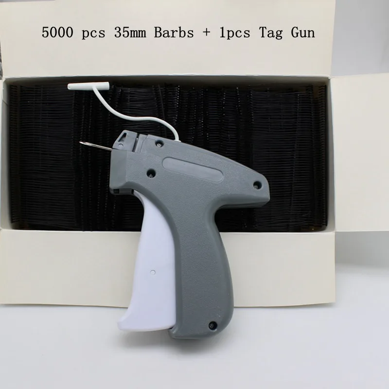 1 Set Tag Gun + 1000 or 5000 35mm Tagging Barbs Pistola Etiquetadora Precio Garment Price Label  Price Clothes Sewing Accessory