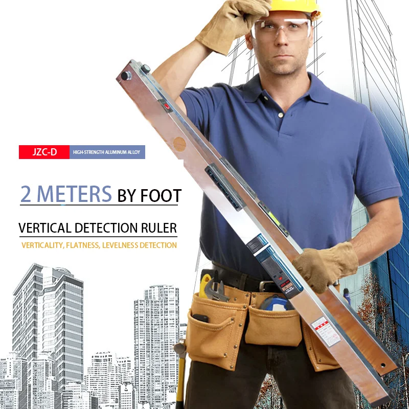

New Arrival JZC-D Construction Engineering Detector Horizontal Vertical Ruler Engineering Inspection Ruler 2 meters + Oxford bag