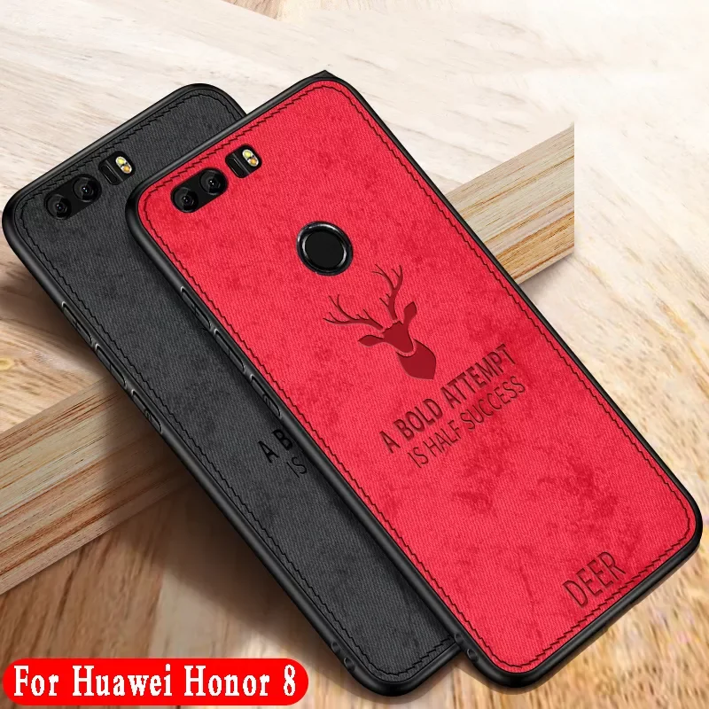 

For Huawei honor 8 case Cloth leather back cover silicone luxury shockproof business capa on huawei Honor8 FRD L19 L09 AL10 case