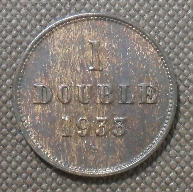 

Британская монета Guernsey 1933 1 Dobb