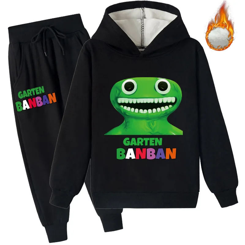 

Garten of Banban 2023 Children's Clothing Garten of Banban Velvet Hoodie Sweater + Velvet Pants Set Two-piece Set
