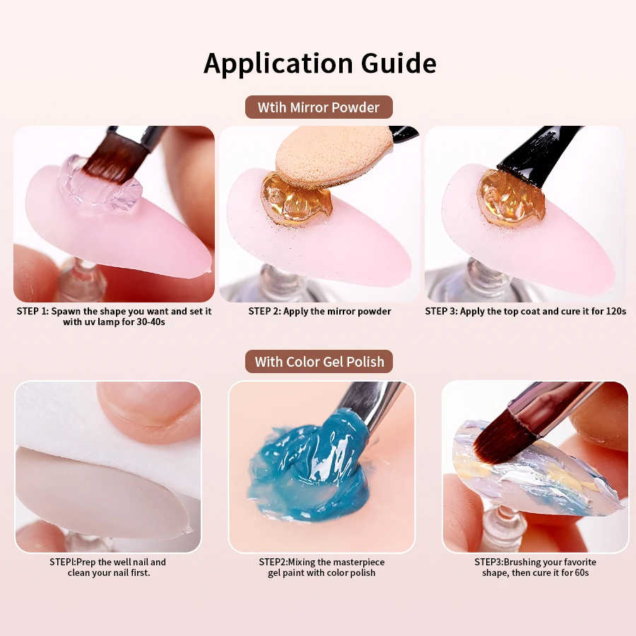 RS NAIL 5g 3D Полутвердый магический зеркальный моделирующий гель-лак для ногтей