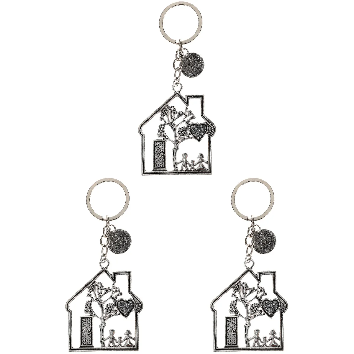 

3pcs Metal House Charm Key Chain Housewarming Keychain Housewarming Gift