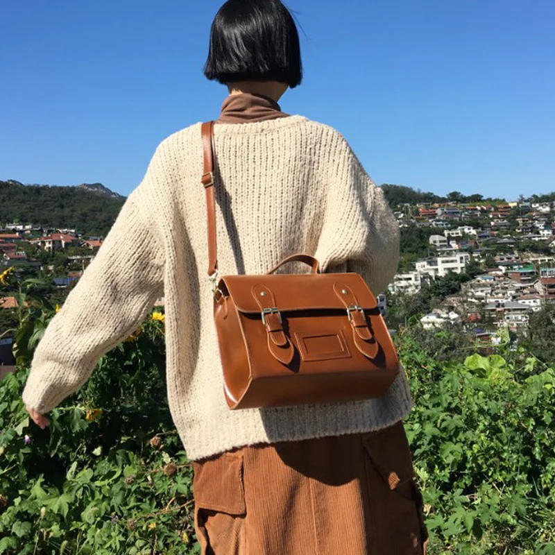 

Vintage PU Leather Women Shoulder Bag Ladies Large Quality Preppy Style Tote Bags Female Classic Color Crossbody Bags Handbags