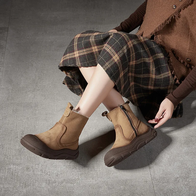 Новые шерстяные зимние ботинки женские из натуральной кожи до середины икры