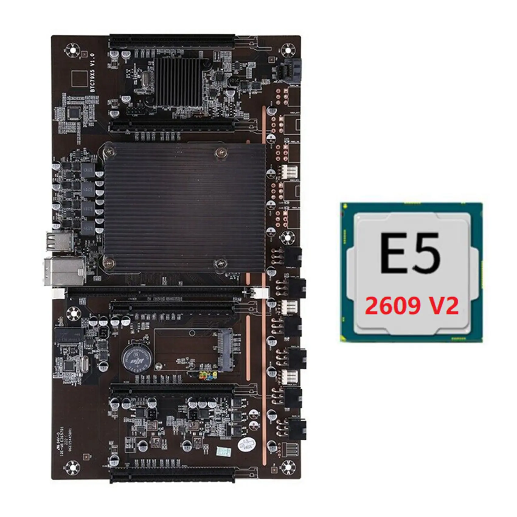 

Материнская плата для майнинга BTC X79 H61 + E5 2609 V2 CPU 5X PCI-E 8X LGA 2011 DDR3 поддержка 3060 3080 GPU для майнинга BTC