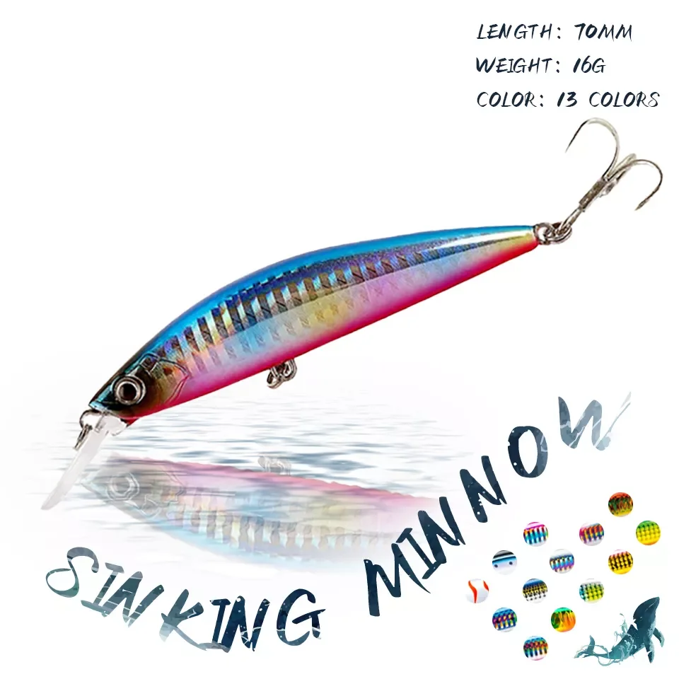 

1PCS 70MM/16G Minnow Fishing Hard Lures Sinking Artificial Bait Japanese Design Pencil Wobblers Swimbait Fishing Tackle