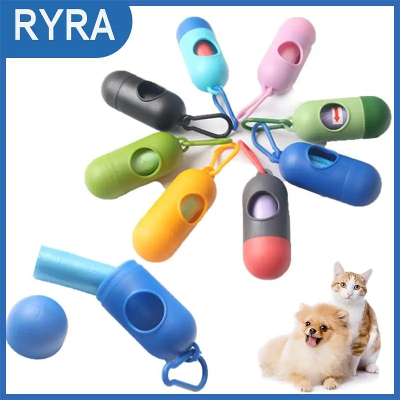 

Waste Bag Holder Dispenser Black Biodegradable Poop Bags For Dog Cat Trash Cleaning Droppings Carrier Eco-Friendly Pet Supplies