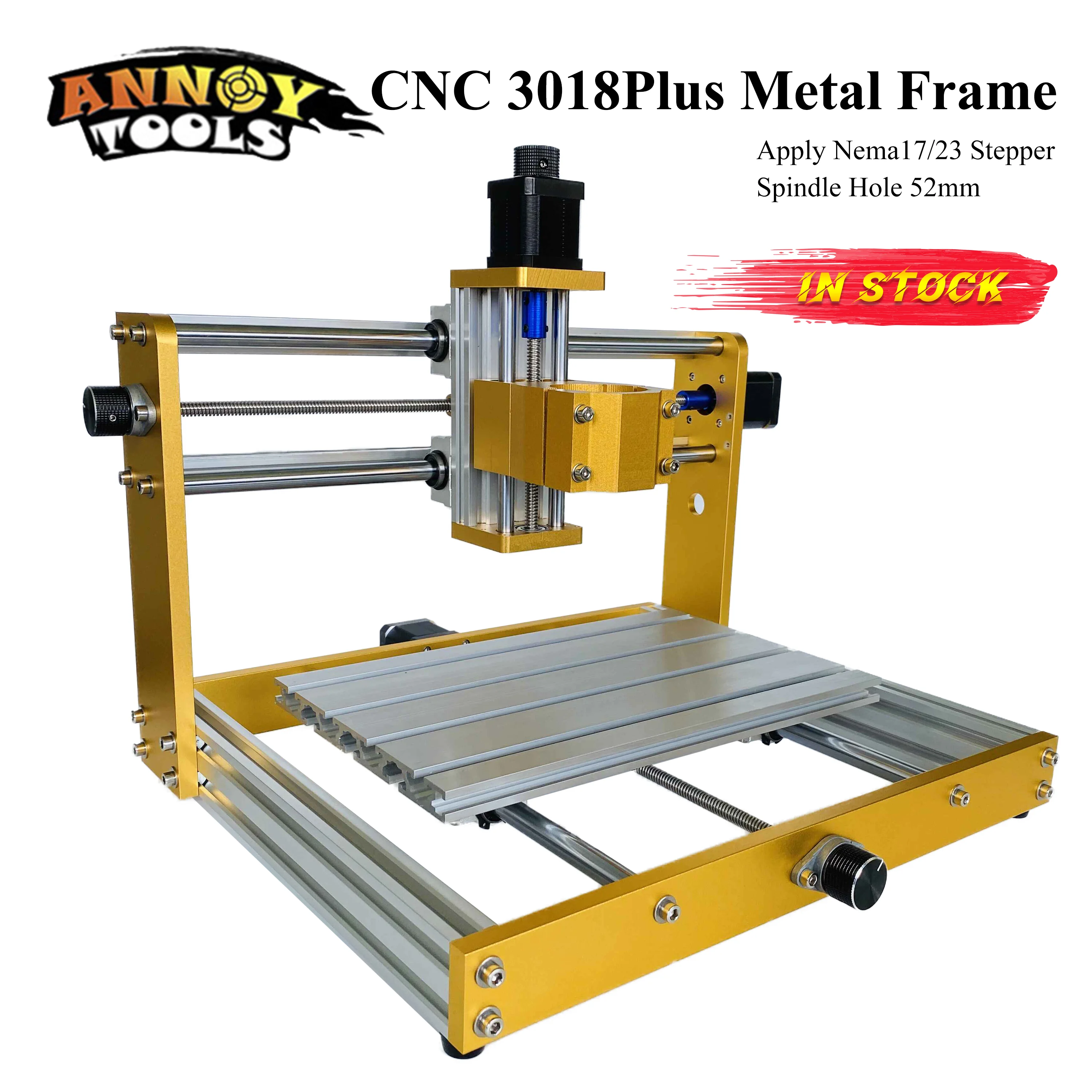 CNC3018plus Metal Frame Apply Nema17/23 Stepper  52mm Spindle CNC Wood Router,Pcb Milling Machine,Craved On Metal