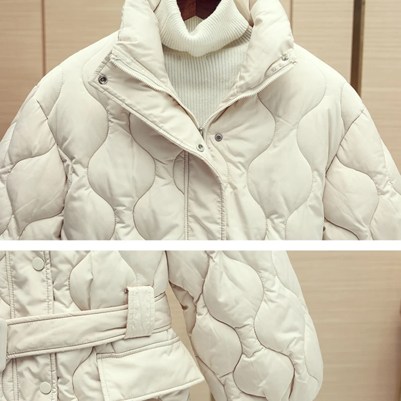 2022 New Women's Fashion Korean Down Feather Short Ins Style Slim Waist Slimming Thickened Winter Cotton Jacket korean
