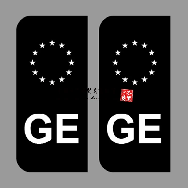 

Автомобильный номерной знак Ge, наклейка, номерной знак Союза Джорджии, наклейки без Европейского флага, виниловый автомобильный стикер с ЕС
