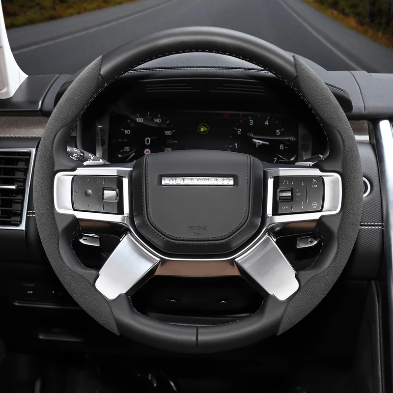 

Замшевый чехол на руль Land Rover, подходит для Defender Discovery 2 3 4 Sport Evoque 90 Carbon Freelander, комплект из 2 предметов