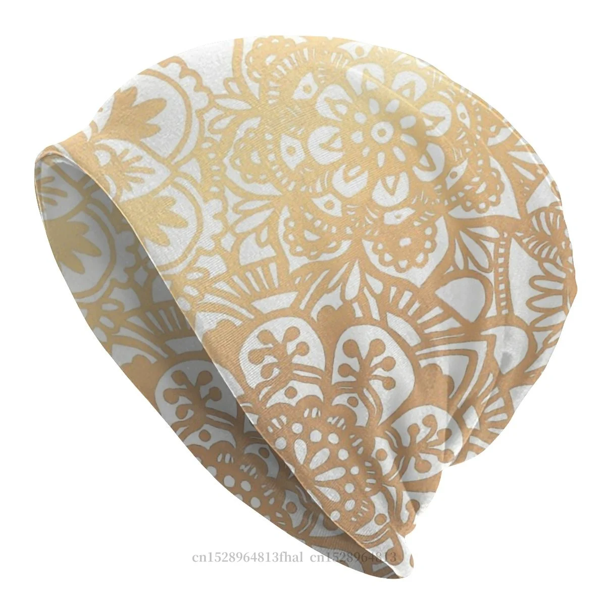 

Bohemian Fashion Hats Gold Mandala Pattern Bonnet Hipster Skullies Beanies Caps