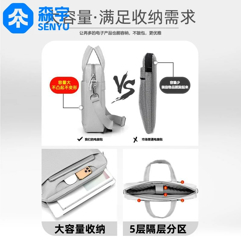 New Laptop Bag Women Good-looking Airbag Shockproof Shatter-resistant for Game Book 5.6 Multi-Funct...