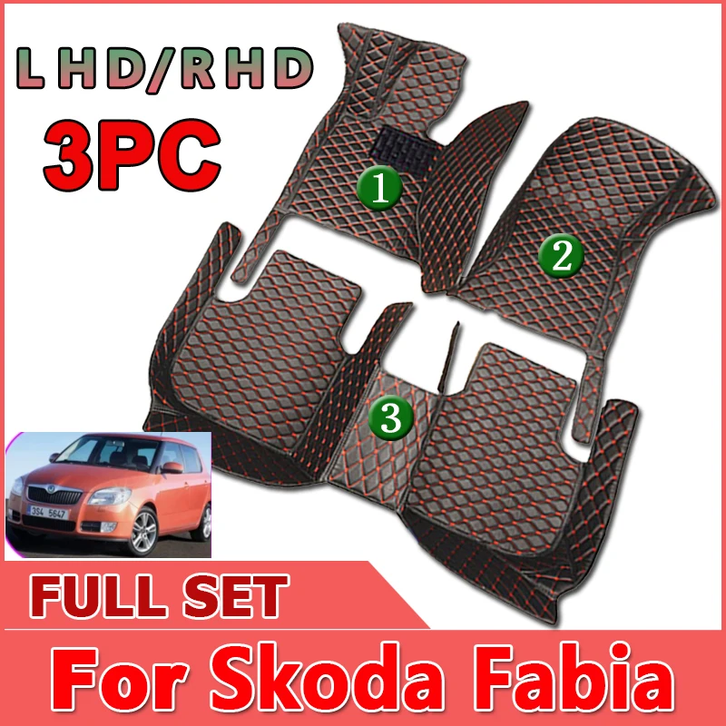 

Автомобильные коврики для Skoda Fabia 5J MG MK2 2007 ~ 2014, автомобильные коврики, кожаные напольные коврики, водонепроницаемые коврики, детали интерьера, автомобильные аксессуары