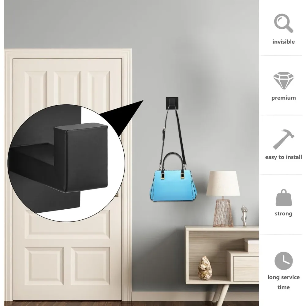 Квадратный черный дверной крючок модель полотенца для ванной SUS 304 из нержавеющей