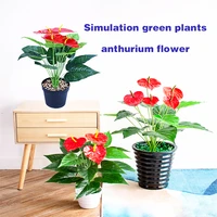 simulation plant anthurium flower 53cm18 leaves living room table decoration bonsai plant wall simulation flower potted plant