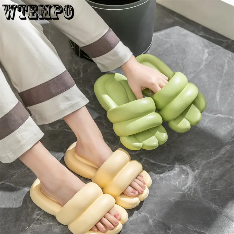 WTEMPO Family-Style Non-Slip Slippers Eva Flat Shoes for Women Men Soft and Lightweight Shower Shoes Wholesale Dropshipping