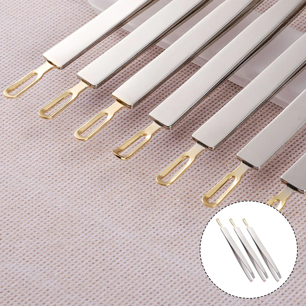 

3 Pcs Stainless Steel Eyebrow Tweezers Hair Clips Jewelry Makeup Tools Repairing Portable Practical