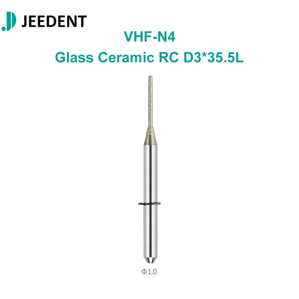 Фото Фрезы JEEDENT VHF-N4 CAD/CAM для стеклокерамики, Emax, дисиликата лития, с алмазным покрытием, для зуботехнических лабораторий №4