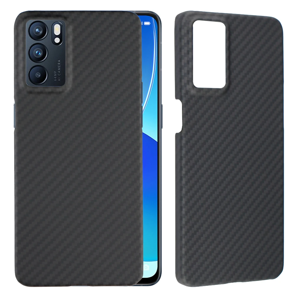 For Reno 6 Pro Real Carbon Fiber Case Aramid Fiber Protective Phone Case for OPPO Realmi Reno6 Pro 6Pro Back Shell Cover