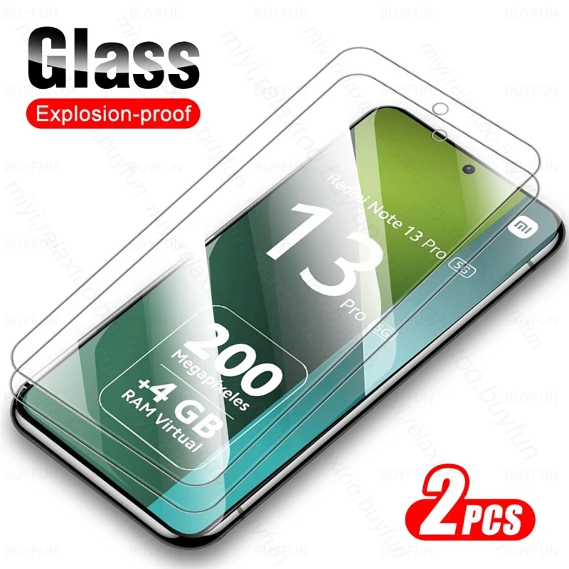 2 шт. 19D закаленное стекло с полным покрытием для Redmi Note 13 Pro 5G 4G Премиальная пленка