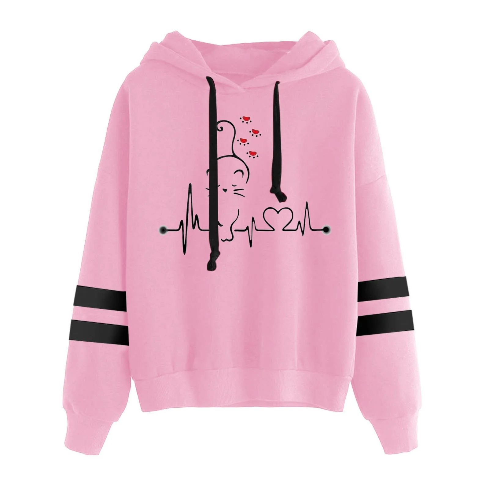 

Светильник Кая одежда, Женская Полосатая Толстовка с длинным рукавом и принтом, свитер, топы, блузка, Женский Длинный топ