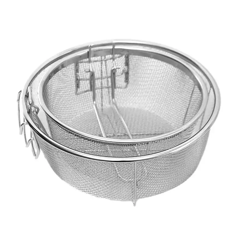 

Stainless Steel Fry Baskets Chip Culinary Drain Foldable Basket Folding Design Cooking Tool For French Fries Fried Fish Chicken