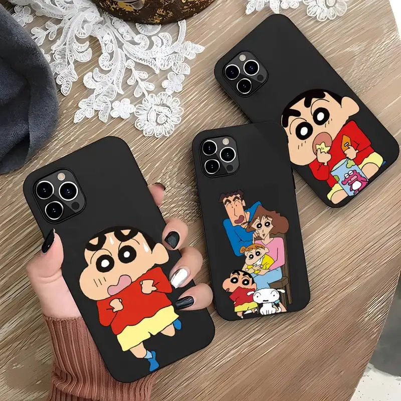 

Cartoon Crayon Shin-chan Phone Case Funda Shell For IPhone 13 12 11 Pro Max Mini Xs X Xr 6 6s 7 8 Plus SE2020 Luxury Cover