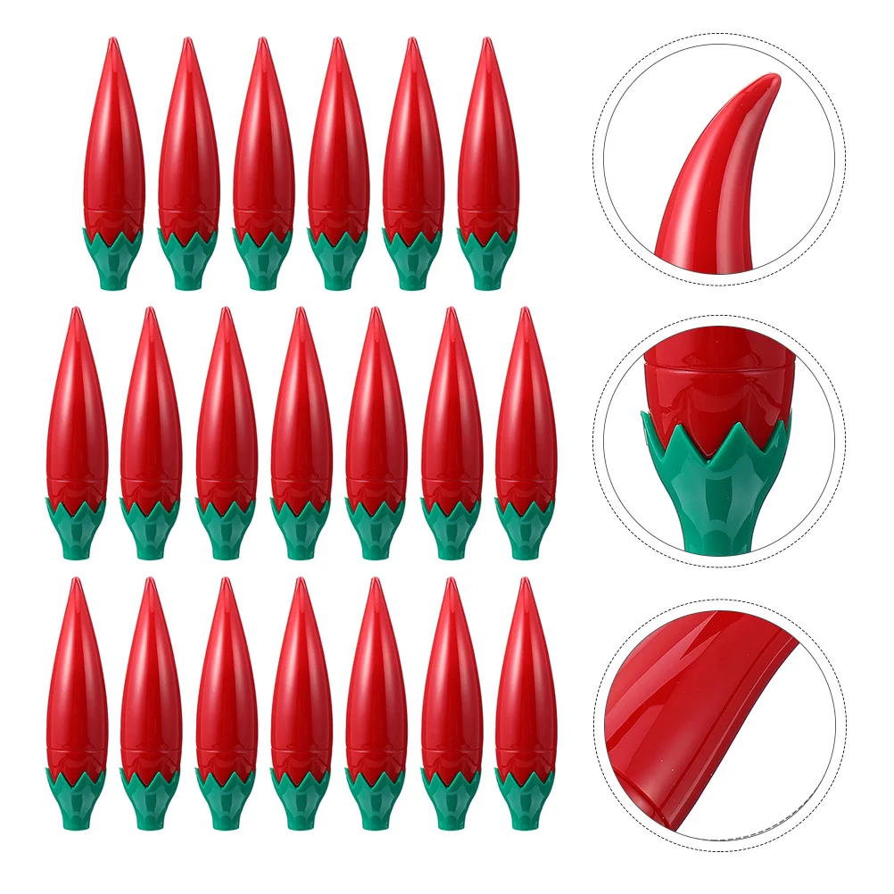 

20pcs Lip Balm Container Practical Adorable Chili Shape DIY Lipstick Bottles Lip Gloss Holder