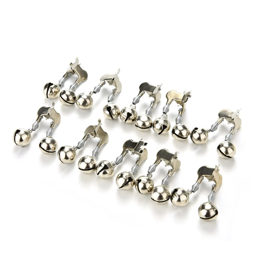 

10 шт./партия, рыболовные сдвоенные колокольчики серебристого цвета