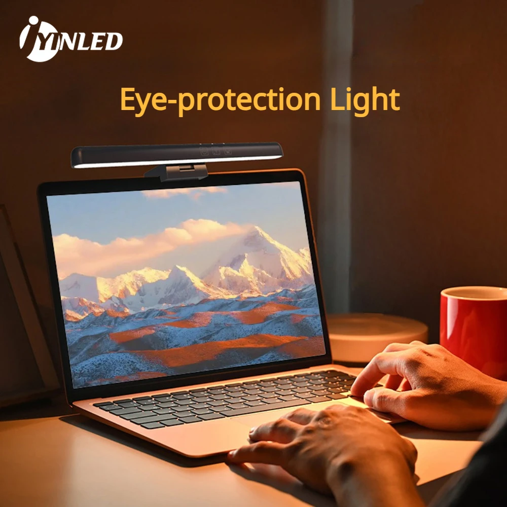 

Led Laptop Screen Hanging Lamp Rechargeable Computer Desk Lamp Screen Eyes Protection Illumination Adjustable Colour Temperature