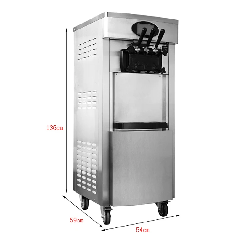 

Soft Ice Cream Machine Stainless Steel Sweet Cone Maker Business LCD Display