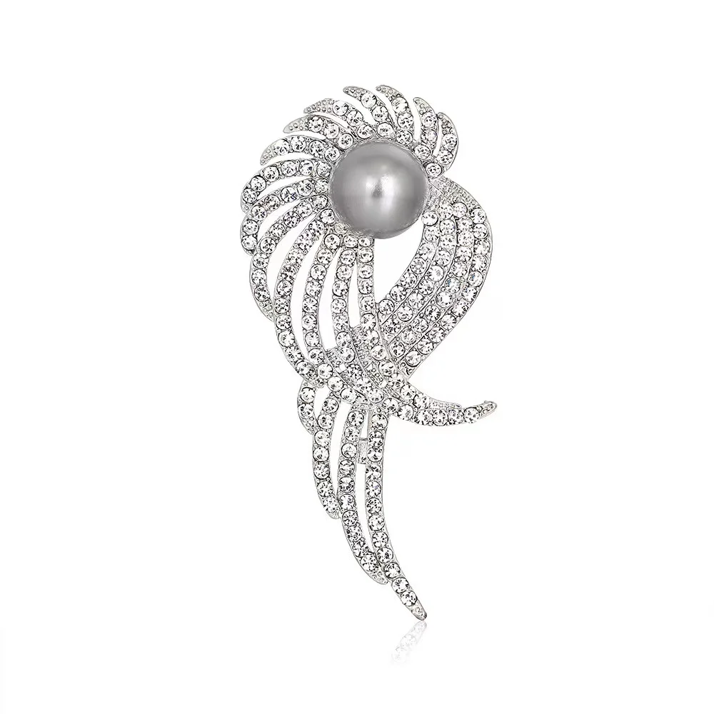

Rhinestones Pearl Brooch For Women Luxury Designer Flower Brooch
