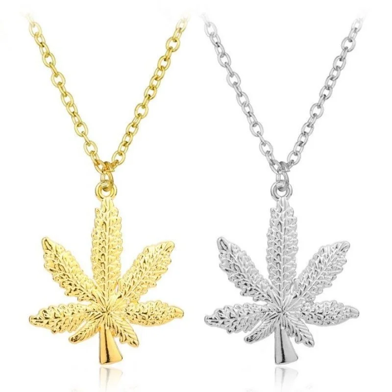 

Women Men Maple Leaf Charm Necklace Suspension Hip Hop Chains Pendant Jewelry Gift