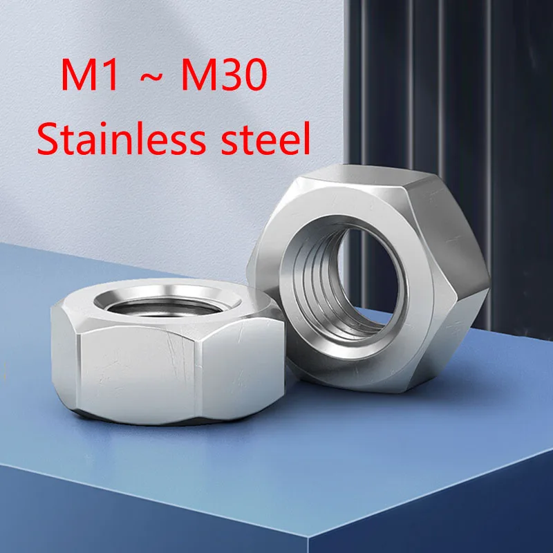 

10Pcs Hexagon Nut M1 M1.2 M1.4 M1.6 M2 M2.5 M2.6 M3 M3.5 M4 M5 M6 M8 M10 M12 M14 M16 M18 M20 M22 M24 M27 M30 304 Stainless steel